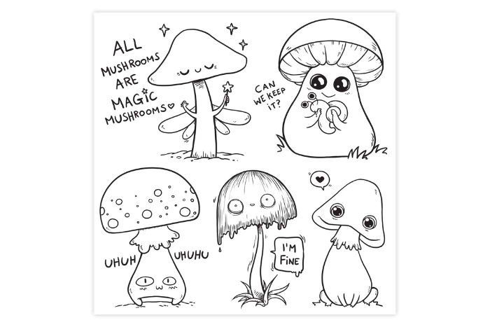 Takie tam grzyby naklejki.webp